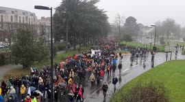 More than 5000 protesters marched in Nantes, Franxe against the global security law