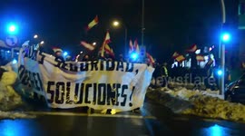 Manifestación ultra en el distrito de Hortaleza en Madrid al grito de “fuera menas de nuestros barrios”