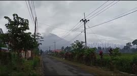 Morning Sighting of Mount Semeru in Lumajang, East Java, Indonesia
