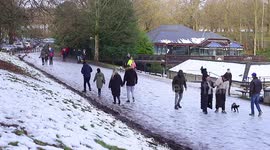 Yorkshire citizens have series of spills on slippery street