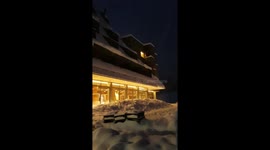 Snowy night in the Olympic mountain Igman