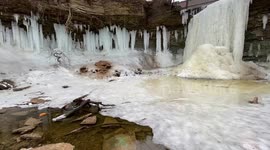 Frozen waterfall in Green Bay Wisconsin