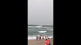 Whirlwinds hit the coast of Kuta Beach Bali, Indonesia