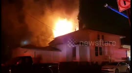 A house in Indianapolis, USA caught in flames