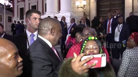 President Cyril Ramaphosa's first selfie after being sworn in as President