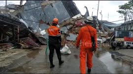 Aftermath of powerful earthquake in Indonesia