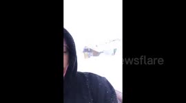 Avalanche descended on the ski resort in Dombay, Karachay-Cherkessia, Russia