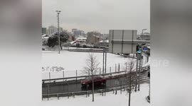 Snow covers roads as temperatures plunge in Istanbul, Turkey