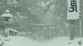 Japan: Low Pressure System Causes Whiteout Condition In Northern Regions 4