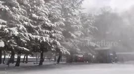 Japan: Low Pressure System Causes Whiteout Condition In Northern Regions 2