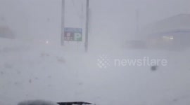 Japan: Low Pressure System Causes Whiteout Condition In Northern Regions 5