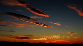Beautiful long Sunset and Lenticular clouds forming timelapse JCMDI V10846