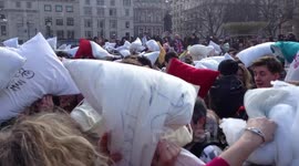 Pillow Fight at Trafalgar Square