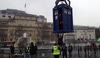 Stunt filming for Doctor Who in Trafalgar Square