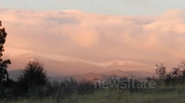 Pink Mountain Sunset Haze