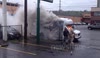 Bus in fire in front of Subway Part 1 Of 3