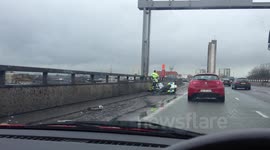 police motorbike crash on westway