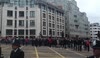 Margaret thatchers funeral showing suport.