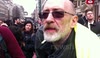 Protester At Thatcher Funeral