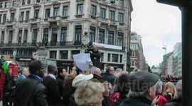 Rival Opinions Flare During Margaret Thatcher's Procession