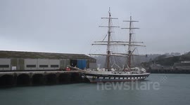 Stavros S Niarchos,  youth training tall ship arrives in plymouth devon this week