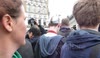 Protesters chanting at Thatcher funeral procession (3)
