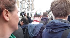 Protesters chanting at Thatcher funeral procession (3)