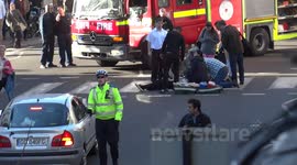 Accident in Upper St Leaves cyclist and pedestrian with Injuries