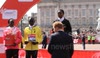 Prince Harry and Richard Branson trophy ceremony London Marathon 2013