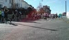 Costumes and runners at the start line of London Marathon