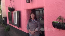 The controversial Pink Cottage in Kennford, Exeter, Devon.
