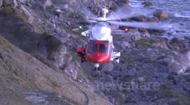 Portland Coastguard Helicopter Rescue West Cliff, Dorset UK