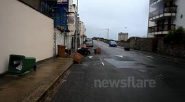 high winds hit plymouth devon, ships struggle to get in port