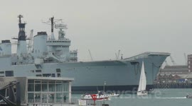 HMS ARK ROYAL LEAVING PORTSMOUTH ENGLAND FOR THE LAST TIME