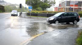 roads flooding in plymouth devon on a may bank holiday