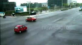Scooter narrowly avoids China crash