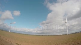 Wind Turbine & Clouds Time Lapse