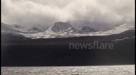 Time-lapse of atmospherics above Loch Morlich and the Caringorm  Mountains, Glenmore, Scotland