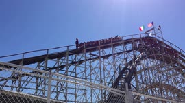 Coney Island Cyclone Roller Coaster Stuck Midway: Rescue Effort