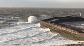Gales hit the west coast of Cumbria, UK