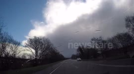 Chasing Big Cell With Anvil Along Road - Go Pro - March 31st 2015