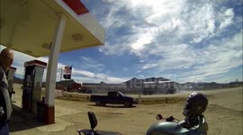 Fuel tanker narrowly misses car in Utah, US