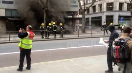 Large fire in Holborn, London, UK
