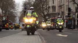 Emergency services respond to large fire in Holborn, London, UK