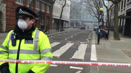 Emergency services respond to large fire in Holborn, London, UK