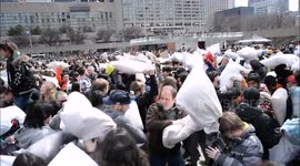 International Pillow Fight Day at Toronto City Hall, Canada
