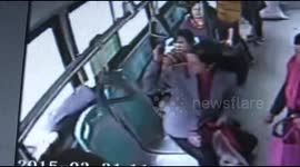 Commuter jumps out of bus window in China