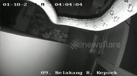 A python cctv recorded in a resident's house in East Jakarta, Indonesia