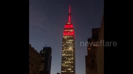 Empire State Building glows red to honor COVID-19 victims on eve of Inauguration Day