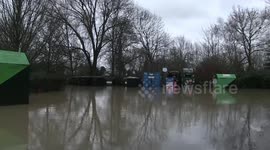 Flooding continues as Storm Christoph delivers rain to the East Midlands, UK